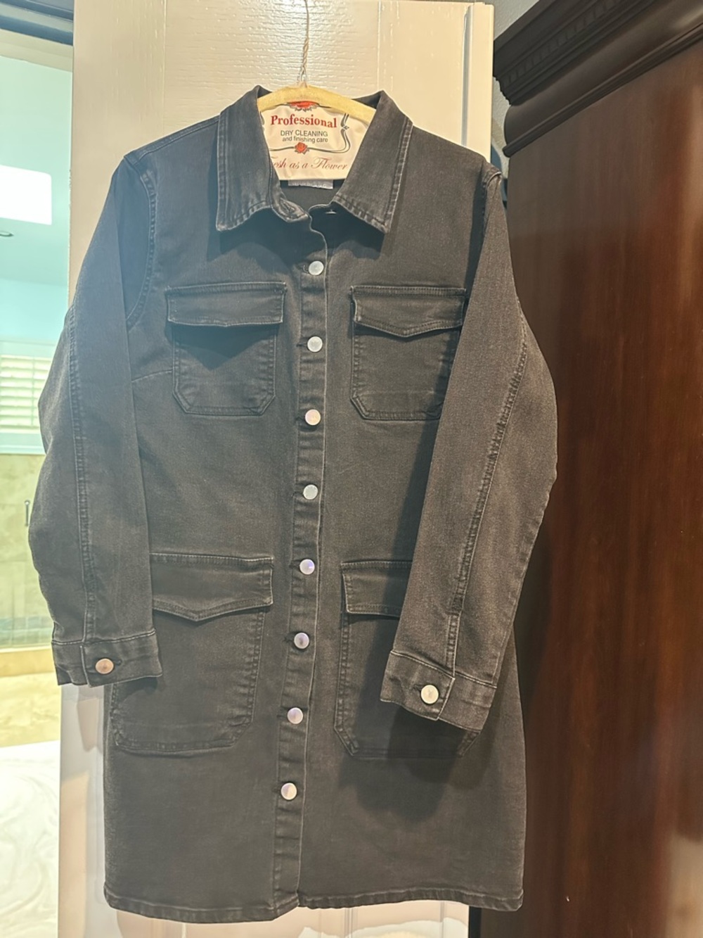 Highway Jeans Black Denim Button-Front Dress